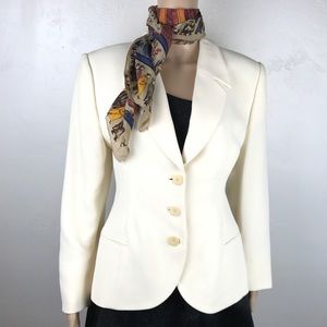 Giorgio Armani White ivory fitted blazer jacket